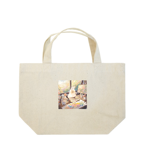 うさぎが画家に変身｡.:*･ﾟ Lunch Tote Bag