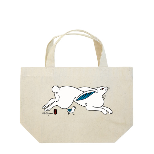 ウサギと小鳥 Lunch Tote Bag