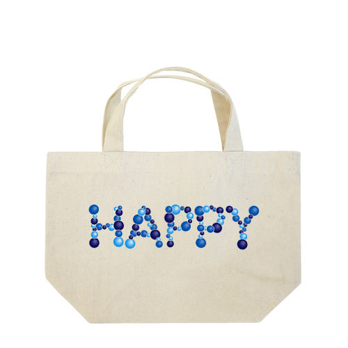 バルーン文字「HAPPY」（青色系） ランチトートバッグ