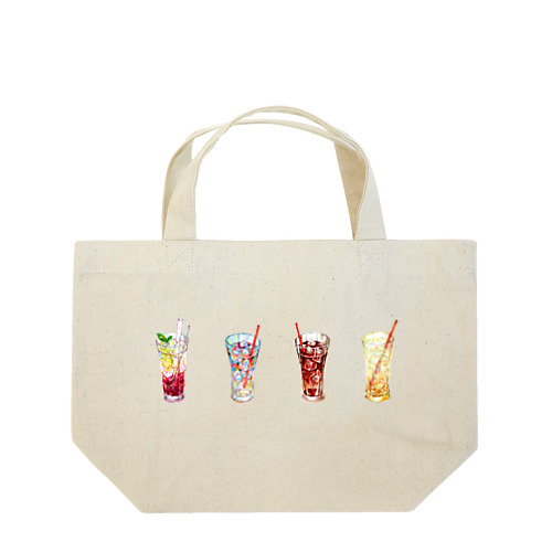 4杯のグラスドリンク Lunch Tote Bag