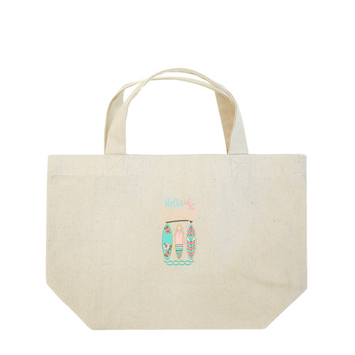 Hello Summer タイポグラフィ グラフィックデザイン Lunch Tote Bag