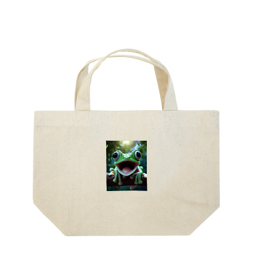 リアルでユニークな笑っているカエル Lunch Tote Bag