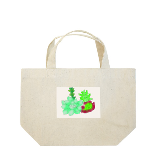 多肉植物  お話の世界 【虹色空うさぎ】 Lunch Tote Bag