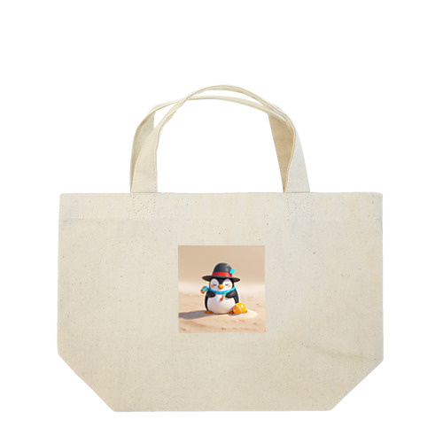 おもちゃの砂を使ったかわいいペンギン Lunch Tote Bag