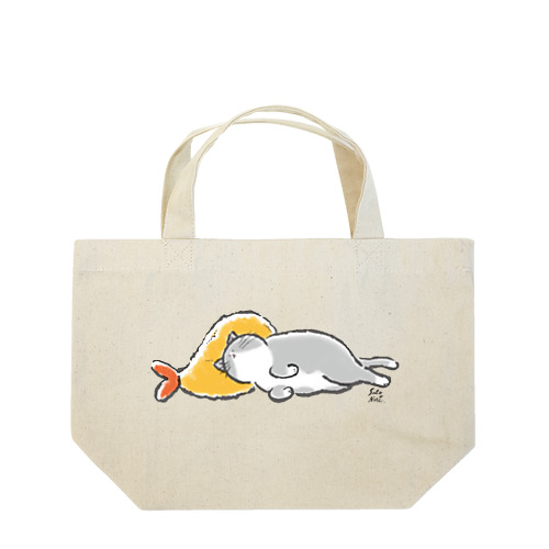 ピスピスゆーて寝るネコ【ハチワレグレー】 Lunch Tote Bag