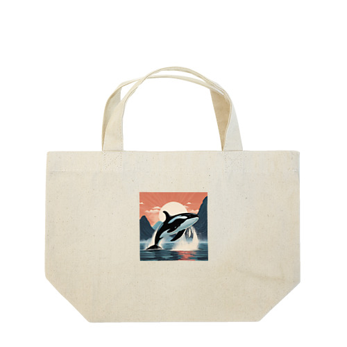 夕日のシャチ Lunch Tote Bag