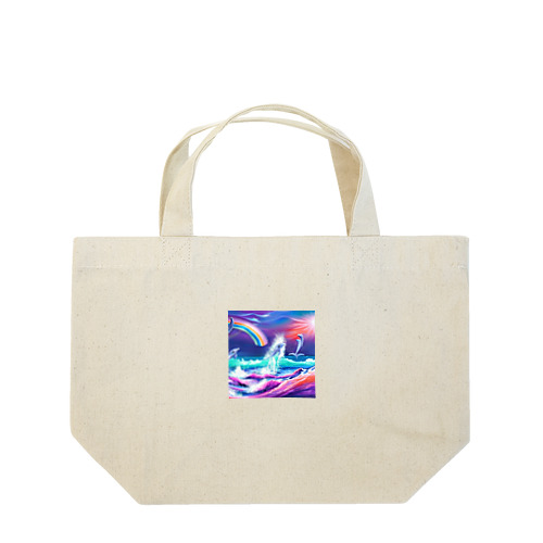 虹をかけるイルカ Lunch Tote Bag