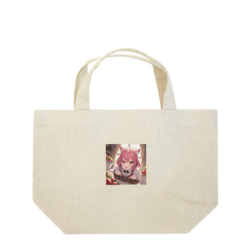 可愛い猫耳のイラストグッズ🐾 Lunch Tote Bag