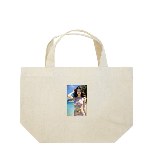 「海辺の恋模様: AI美女のビーチウェア・ファンタジー」vol251 Lunch Tote Bag