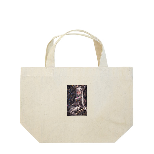 メカニカルシンセゾンビガールのイラストのグッズ　#6 Lunch Tote Bag