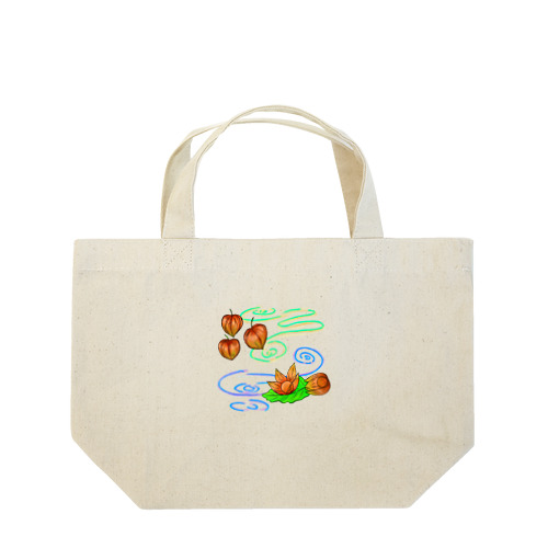 ホオズキ 水紋背景（和柄） Lunch Tote Bag
