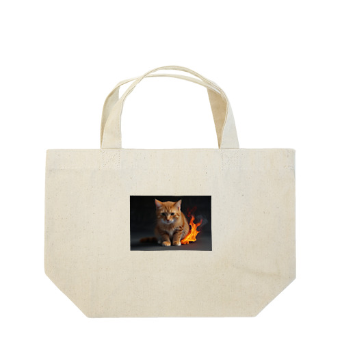 炎の守護者「炎タイプの猫」 Lunch Tote Bag