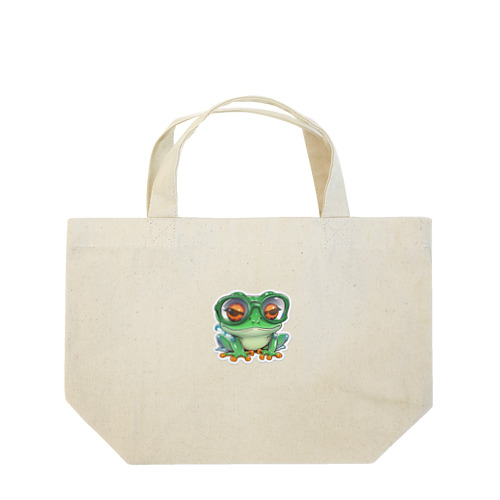 知的な眼鏡カエル Lunch Tote Bag