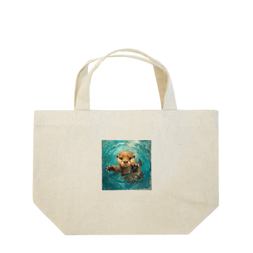 可愛くオシャレなカワウソ！ Lunch Tote Bag