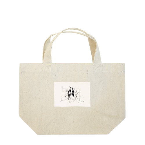 抽象的な詩的なイラストのワンポイント Lunch Tote Bag