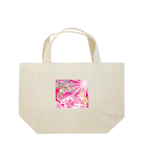ピンク鳳凰　波　和柄 Lunch Tote Bag