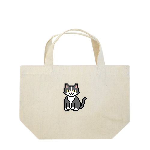 ハチワレ猫のドット絵 Lunch Tote Bag