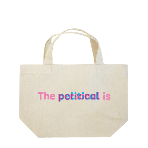 【ピンク×水色】「個人的なことは政治的なこと」グッズ ランチトートバッグ