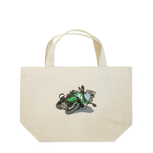 バイクを乗りこなす猫 Lunch Tote Bag