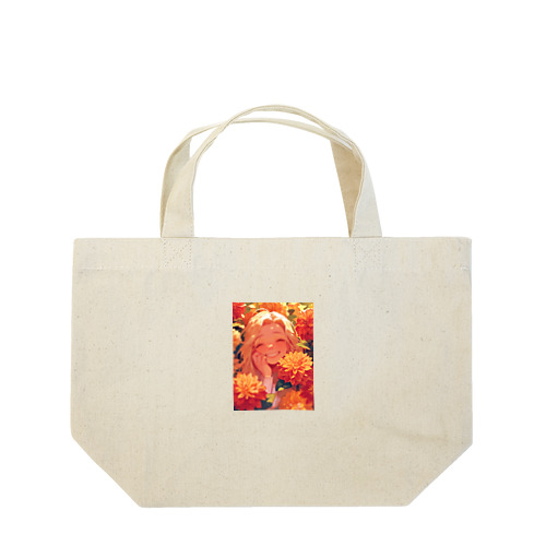 ダリアの花の中の笑顔　なでしこ1478 Lunch Tote Bag