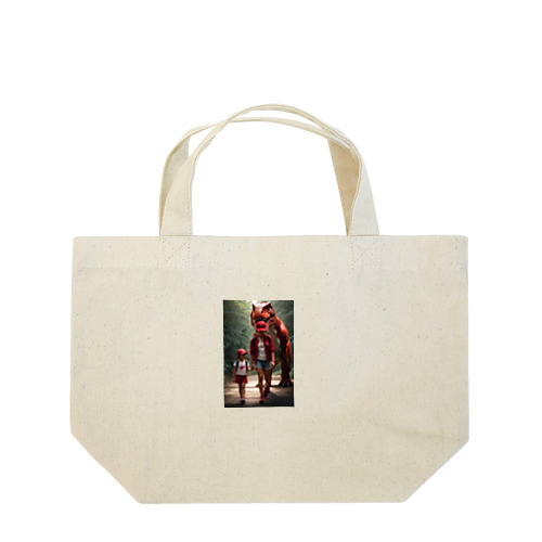 赤い恐竜 Lunch Tote Bag