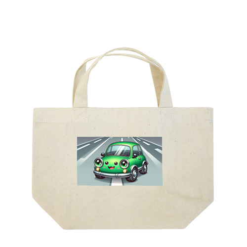かわいい緑の車 ランチトートバッグ