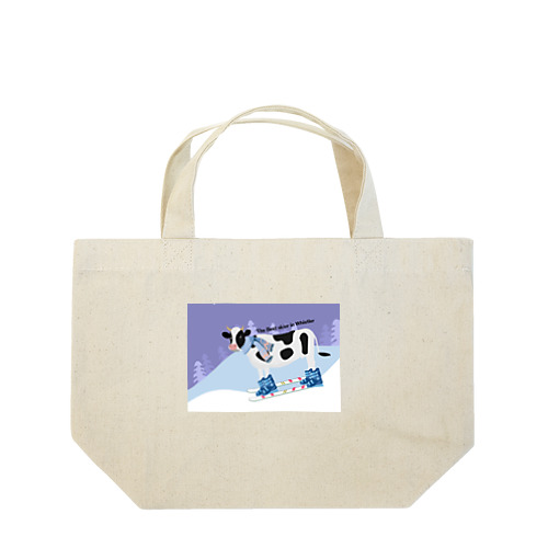 The cow skier Lunch Tote Bag