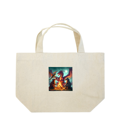 ドラゴンとその仲間たちのたき火会 Lunch Tote Bag