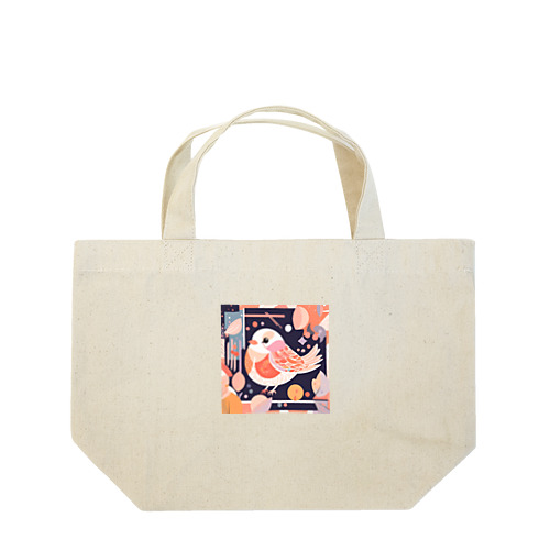 アート風の鳥 Lunch Tote Bag