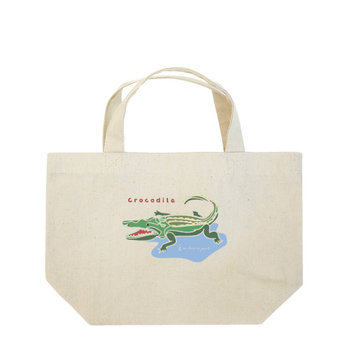 一筆書きアート【crocodile】 ランチトートバッグ