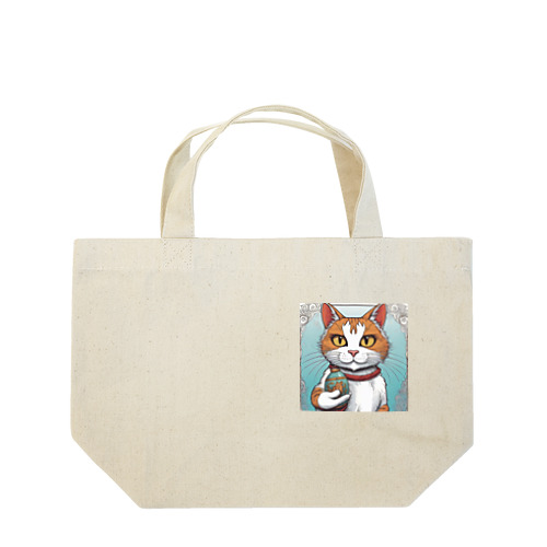 瓶持ち猫 Lunch Tote Bag