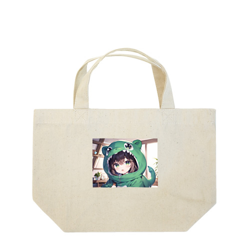 恐竜の着ぐるみを着た女の子 Lunch Tote Bag