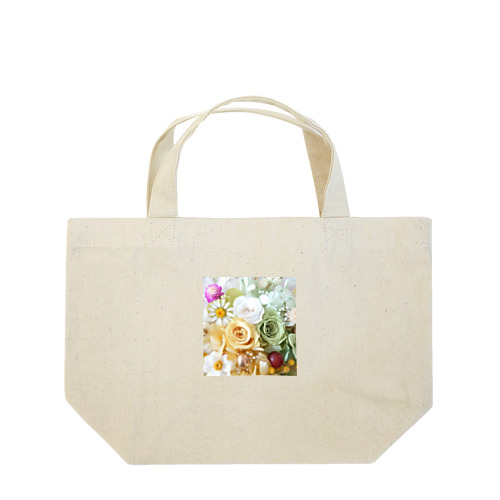 レモンイエローとアップルグリーン　ローズシリーズ Lunch Tote Bag