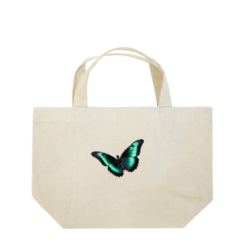黒と翡翠の蝶々 Lunch Tote Bag