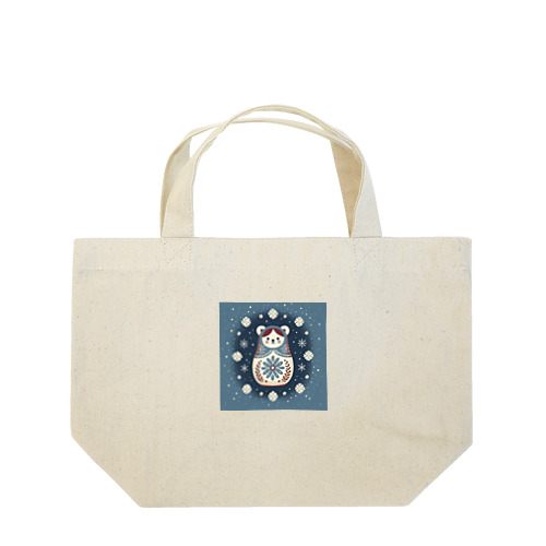 クマのマトリョーシカ（紺色） Lunch Tote Bag