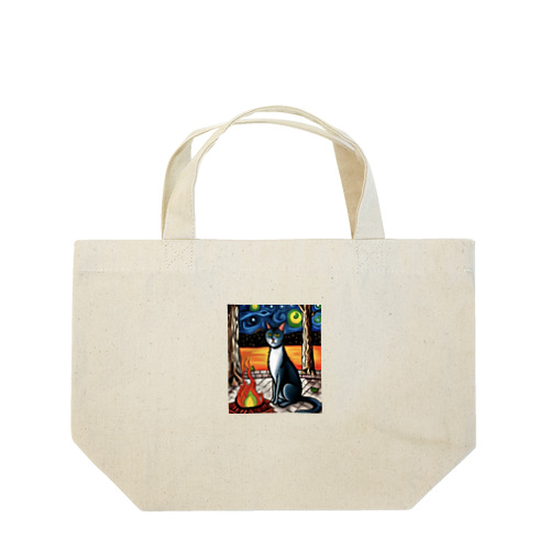 星に包まれる夜のアトミックファイヤー Lunch Tote Bag