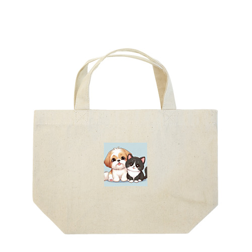 シーズーと白黒にゃんこ Lunch Tote Bag