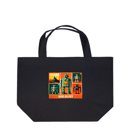 僕らの味方っぽい4機のレトロなロボットくん達 Lunch Tote Bag