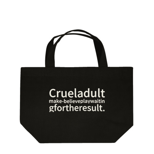 Cruel adult make-believe play waiting for the result. Lunch Tote Bag