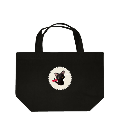 黒猫しっぽリボン Lunch Tote Bag