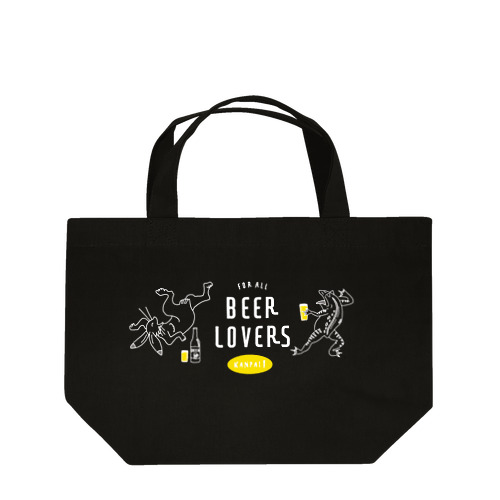 名画 × BEER（鳥獣戯画・すべてのビール好きのために）白線画 ランチトートバッグ