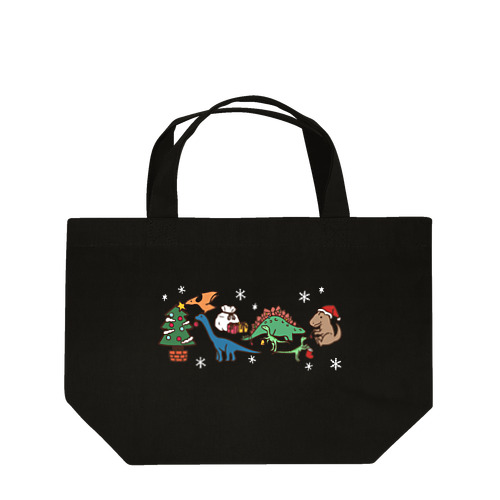 恐竜たちのクリスマス（濃い生地用） Lunch Tote Bag