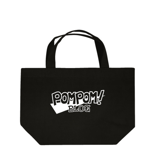 Pom Pom Blog Logo 2nd（white） ランチトートバッグ
