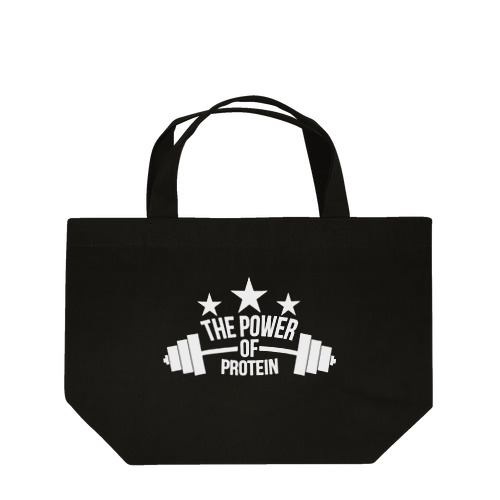 【The Power Of Protein】ホワイト ランチトートバッグ
