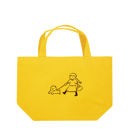 お散歩 〜モコと三つ編みちゃん〜 Lunch Tote Bag