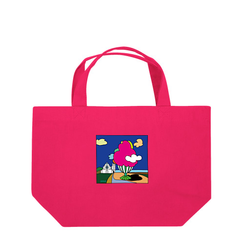 幸せの丘ピンクの木 Lunch Tote Bag