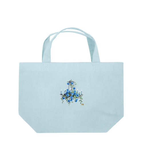 Flower chandelier 青いバラ ランチトートバッグ