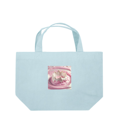 “ピンクのミルククラウン Lunch Tote Bag