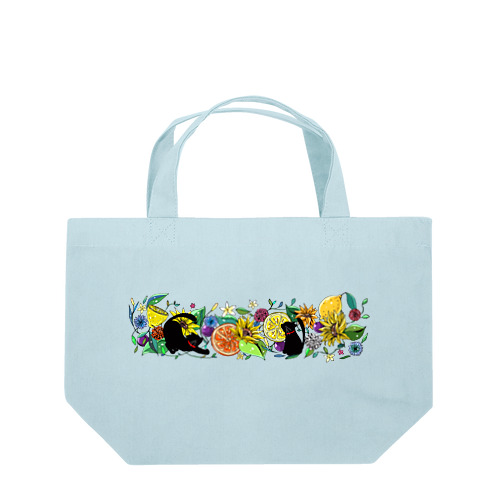 猫とひまわりとレモン Lunch Tote Bag