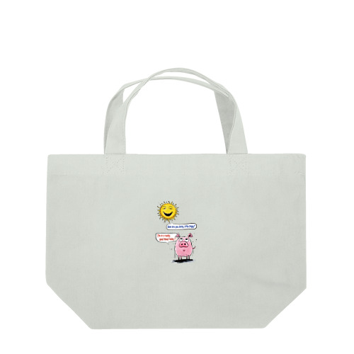 "How are you doing, little piggy?" Lunch Tote Bag